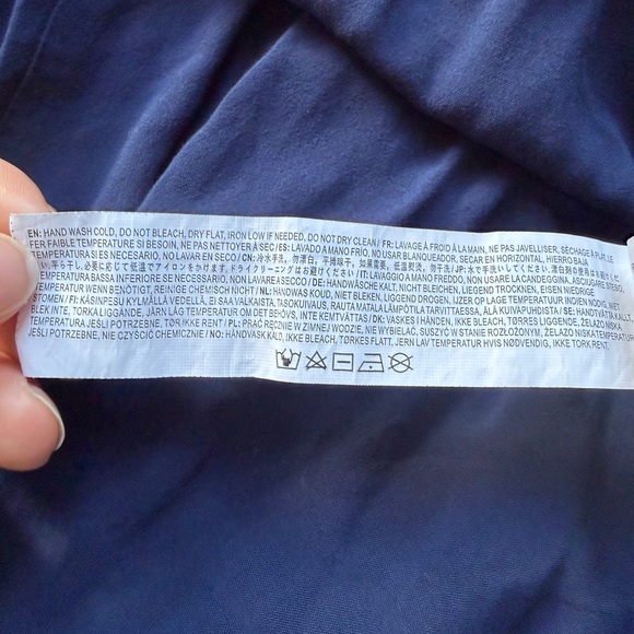 Moon River Navy Square-Neck Puff Sleeve Midi Dress - Picture 9 of 10